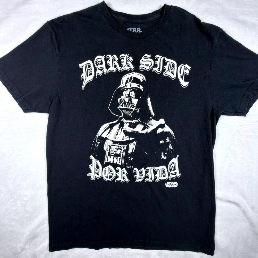 Star Wars Darth Vader Dark Side Por Vida Shirt Black Mad‎ Engine Mens M Cotton